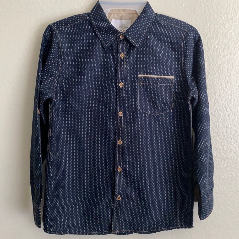 Croft+flow Long sleeve button down boys dress shirt.
